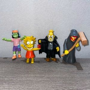 2001-02 SIMPSONS BURGER KING Bundle Lot Of 4ea Mixed Spooky Pvc Toy Figures